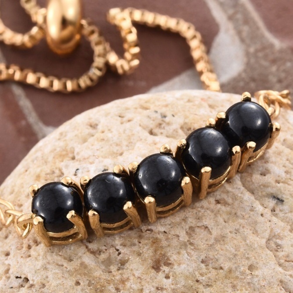 Black Thai 18k Gold Overlay Bracelet 4.80 carats